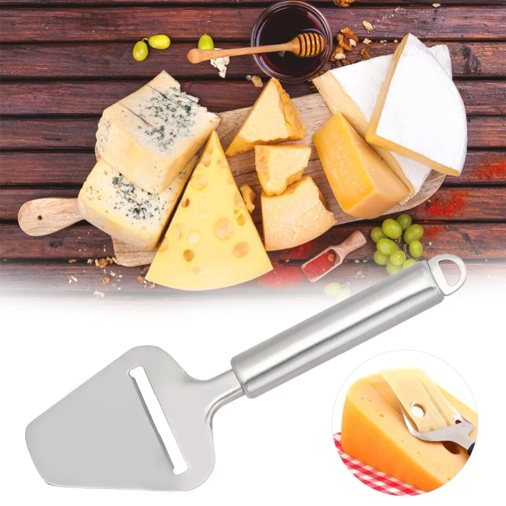2PCS Stainless Steel Cheese Slicer Long Handle Easy Clean Cheese Plane Hanging Loop Non-Slip Shaver Non Stick Cutting Butter