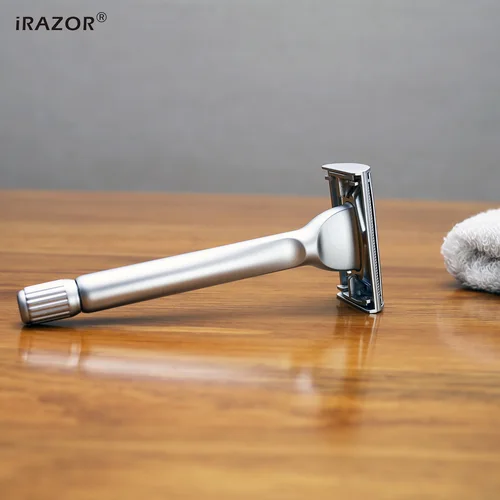 IRAZOR nueva maquinilla de afeitar de seguridad de doble filo con diseño de mariposa de aleación sólida pesada con 10 Uds de cuchillas para juego de regalo de aseo para hombres