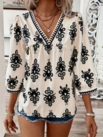 Women's plus size shirt summer chic elegant shirt casual women's fashionable shirt