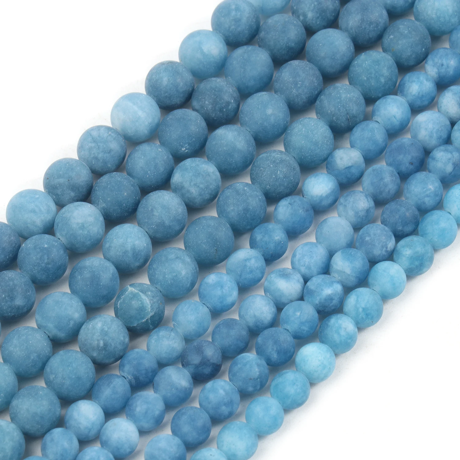 6mm 8mm Matte Blue Jade Natural Stone Beads Loose Spacer Beads For Jewelry Making Diy Earrings Bracelet Wholesale Accessories