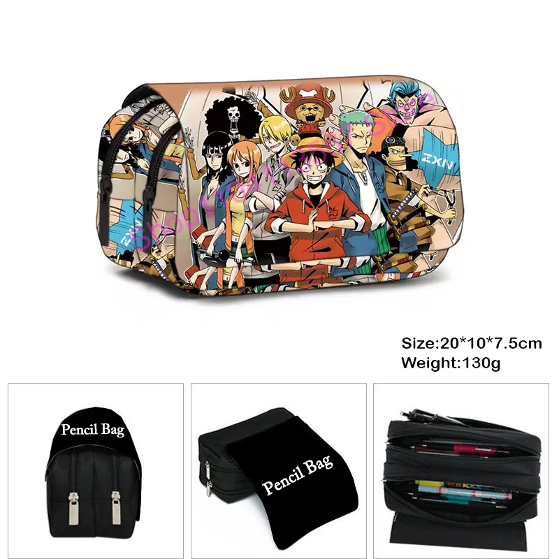 One Piece Kids Pencil Case Children Cute Stationery Supplies Pencil Case Cartoon Girls Boys Printed Pencil Bag Box Storage Gift view 5