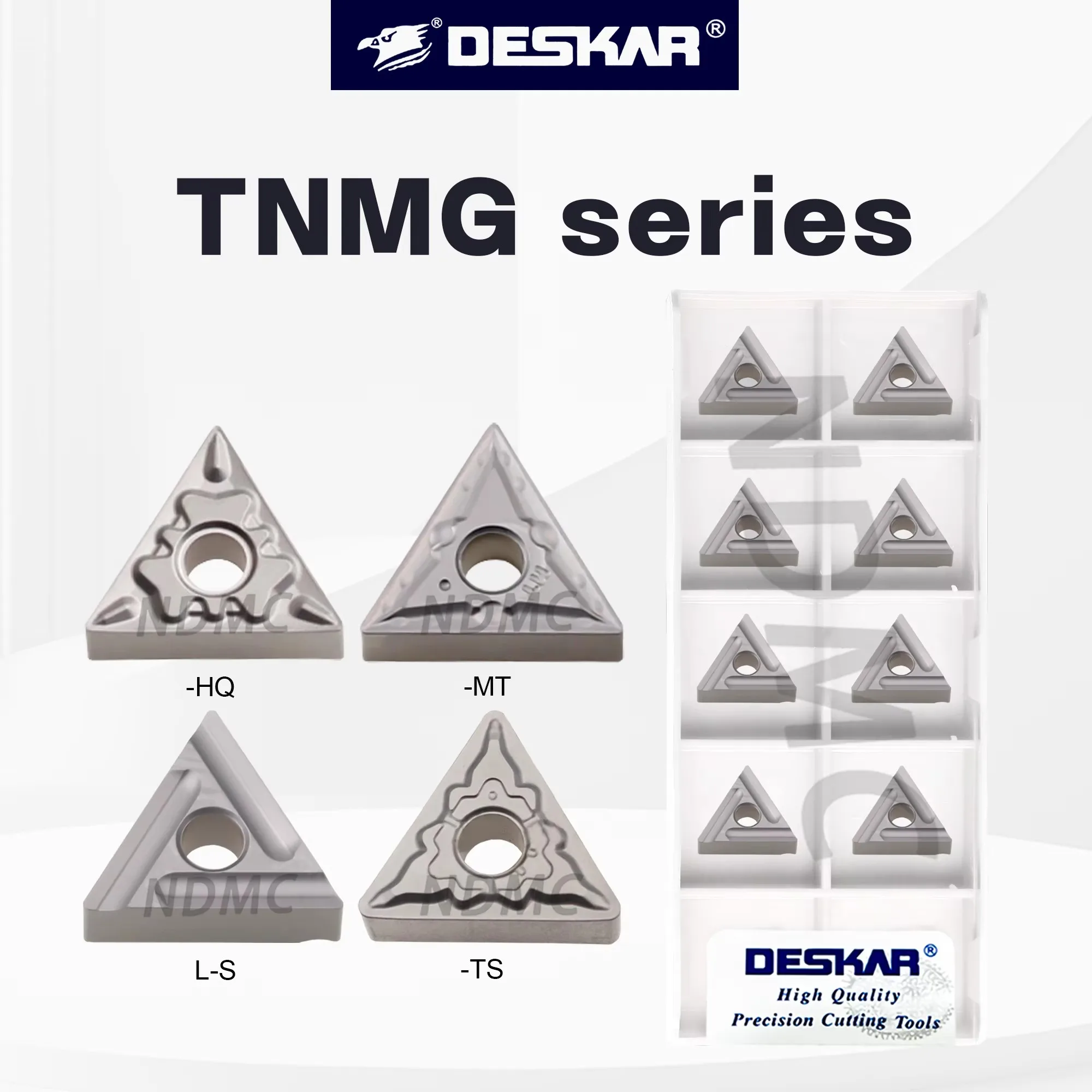 

DESKAR Numerical Control Outer Circle Inner Hole Triangle Turning Inserts TNMG Series TNMG160404/08-HQ/MT/TS/L/R-S/L/R-VF LF90