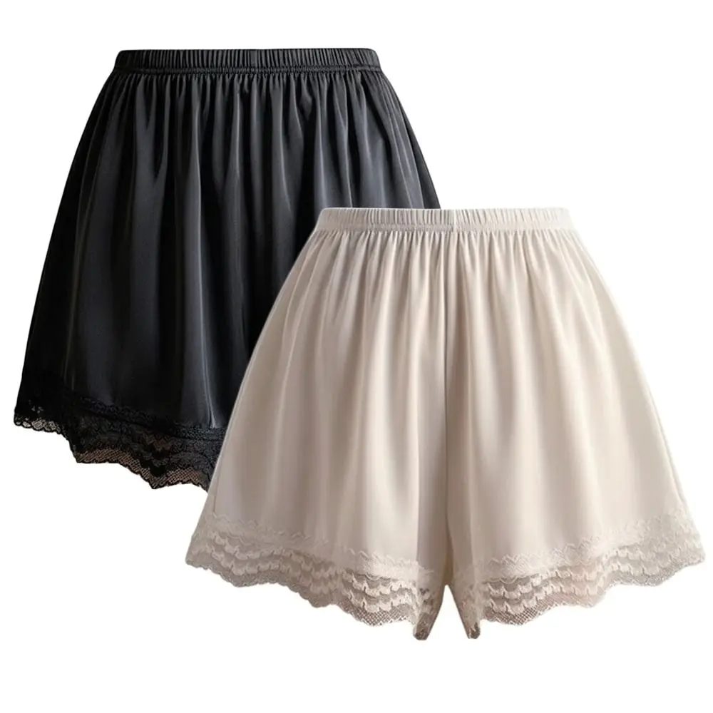 

Fashion Ice Silk Lace Underwear Soft Elastic Safety Short Pants Comfortable Breathable Seamless Short Pants Women Girls