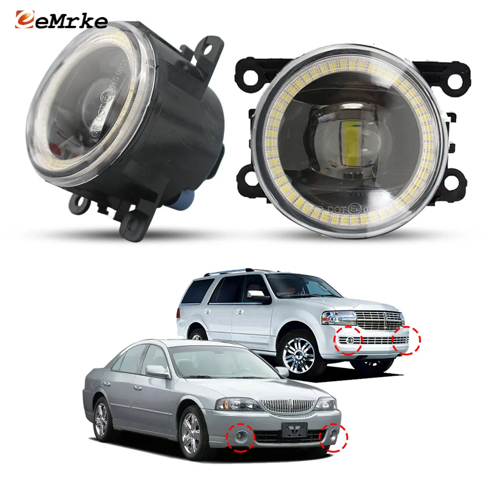 

Upgrade Led Car Fog Lights 30W for Lincoln LS Sport 2006 Navigator III U326 2007-2014 with Clear Lens + Angel Eyes DRL Replace