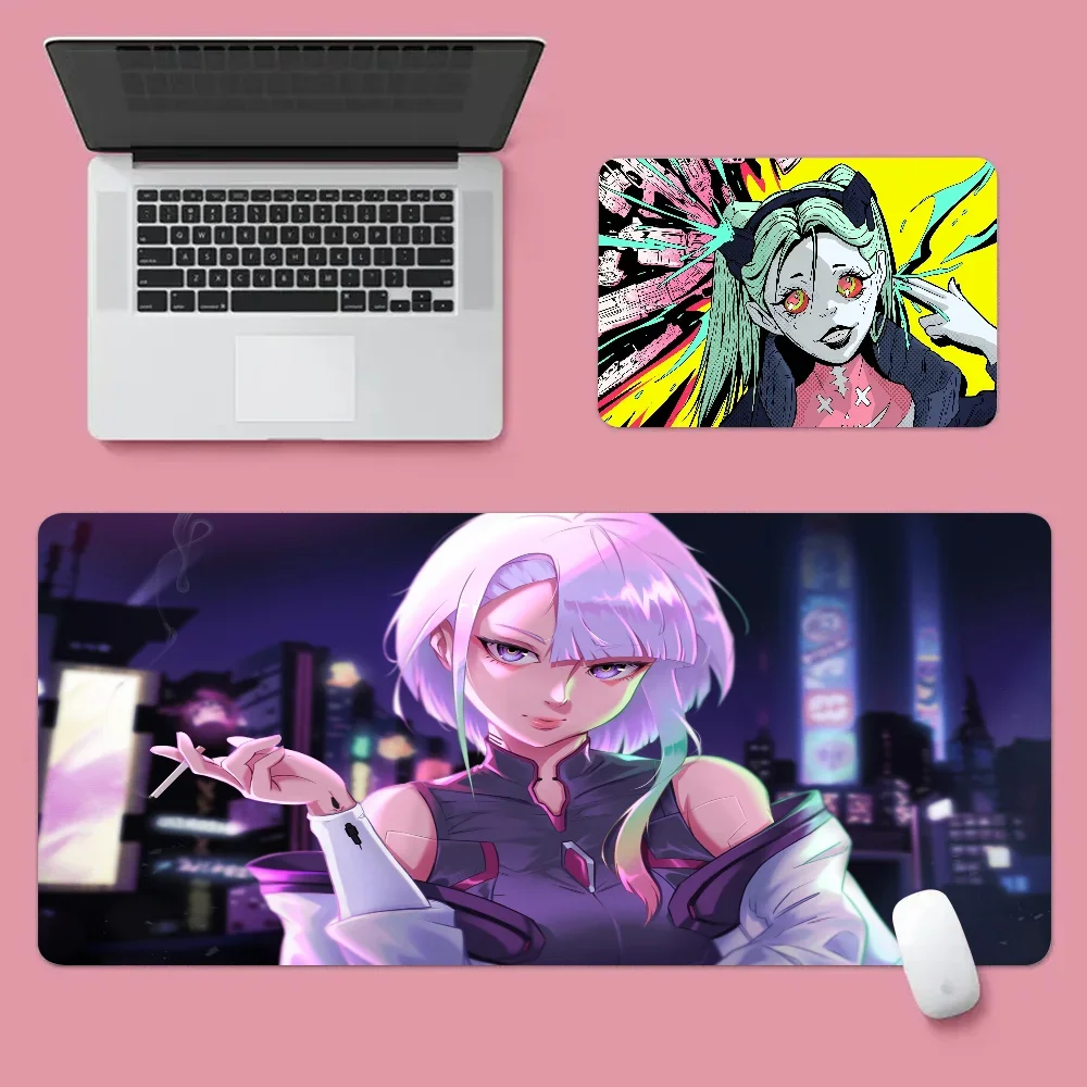 Anime C-Cyberpunks Edgerunners INS Tide Large Office Computer Desk Mat Table Keyboard Big Mouse Pad Laptop Cushion Non-slip