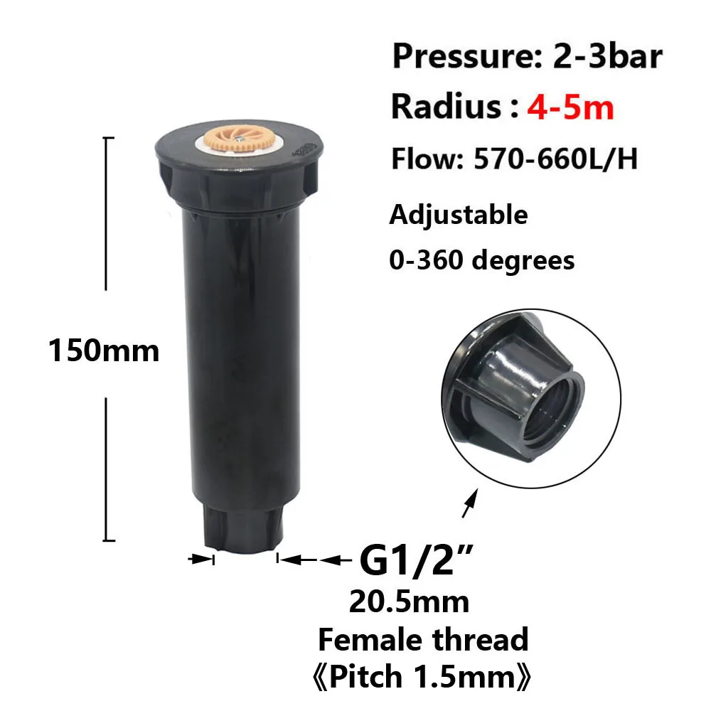Pop-up Sprinklers Replacement Scattering Nozzles 0~360 Degree Adjustable Garden Park Farm Grass Lawn Crops Irrigation Tool