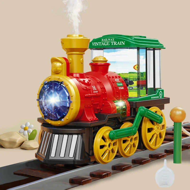 Train Toy for Toddlers 3-5, Trucks Locomotive Electric Steam Engine with Smoke, Light & Sound, Toddler Toy Trucks for Boys Gift