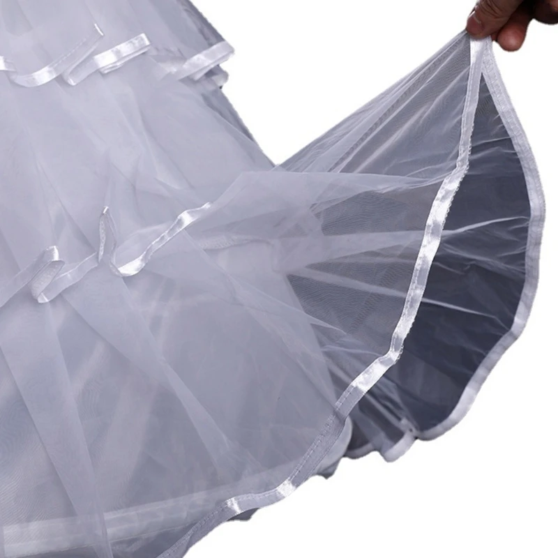 Y1UB High Waist Skirt Support Bride Girl Fishbone Violence Crinolines Long Underskirt