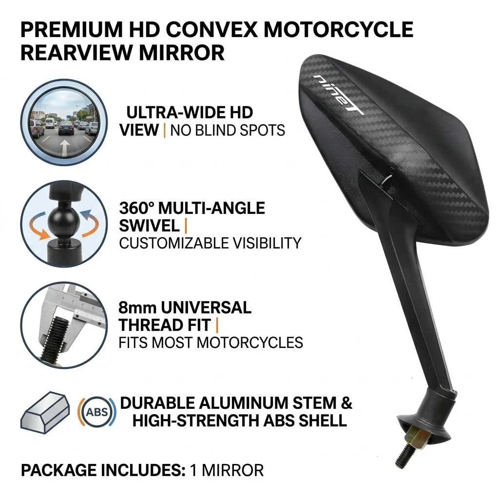 1 Pair Modifyed 360° Foldable Motorcycle Side Rearview Mirrors For BMW R NINE T R NINET RNINET Cafe Racer Pure Scrambler