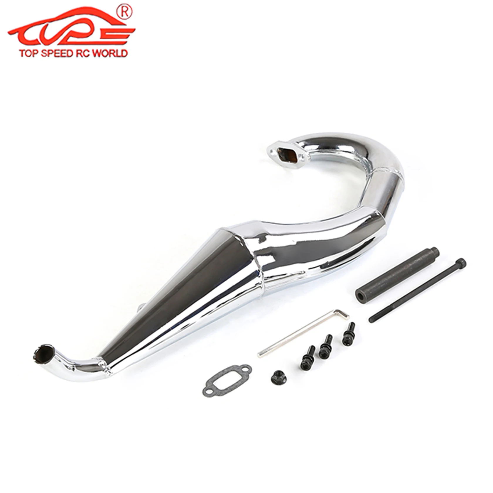 Tubo de escape lateral de 23cc -36cc, motor para carro 1/5 rc, gás hpi rofun baha rovan km baja 5b 5t 5sc, peças de caminhão buggy