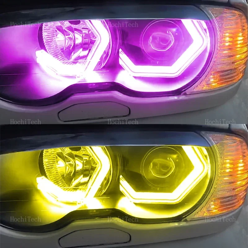 لسيارات BMW 3 Series E46 سيدان 1999-2005 RGB متعدد الألوان App التحكم M4 نمط LED المصباح عيون الملاك لمبة حلقة مصباح