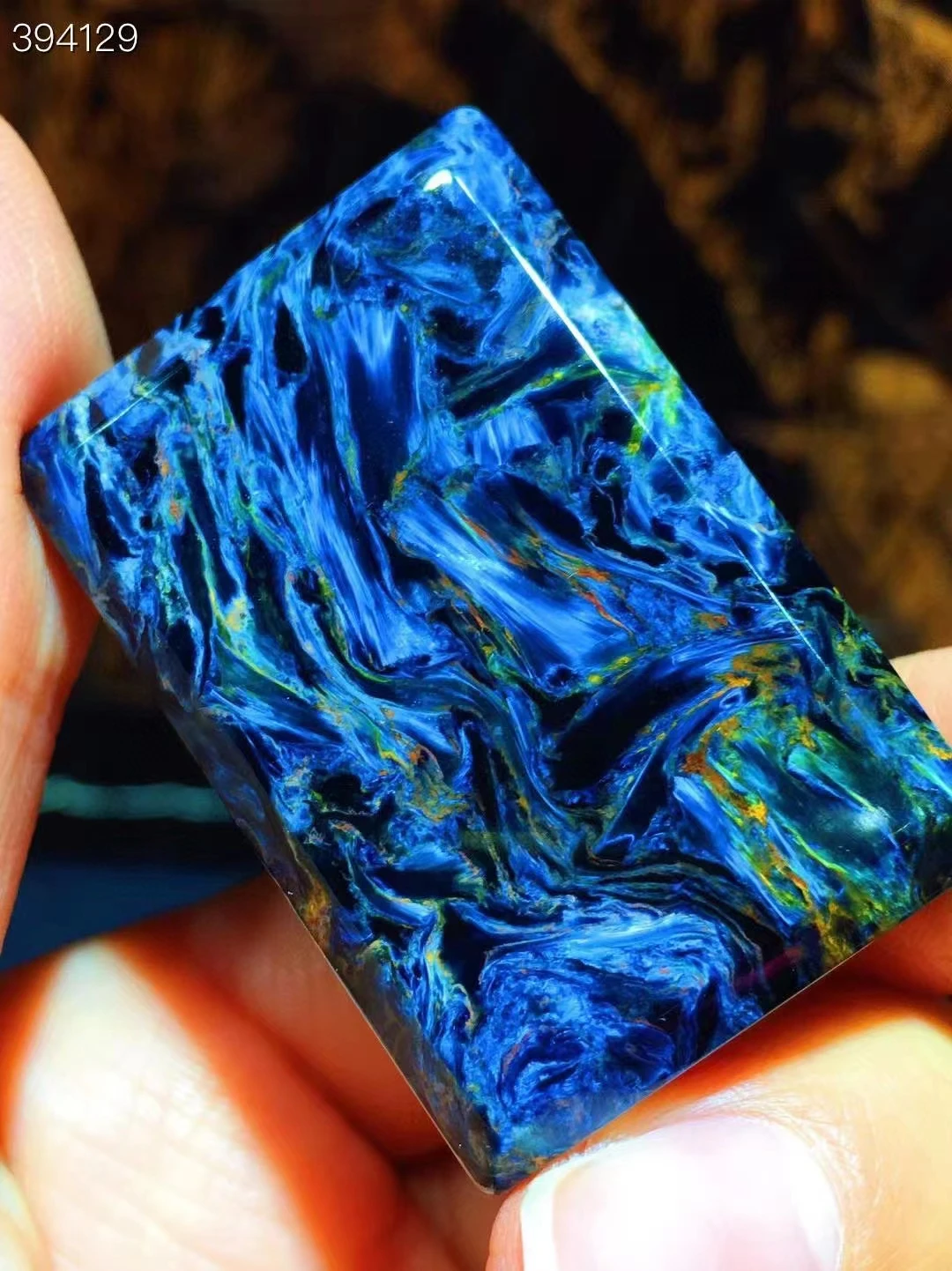 Natural Blue Pietersite Chatoyant Pendant 39.7x26.8x7mm For Women Men Namibia Cat Eye Rectangle Pietersite Jewelry AAAAAA