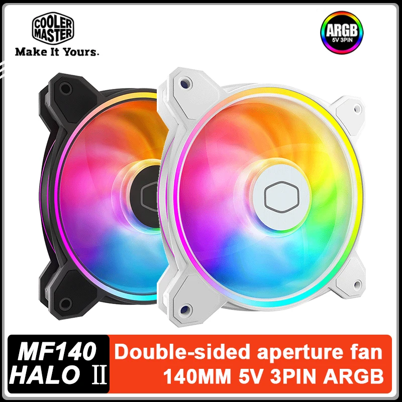 

Cooler Master MF140 HALO второго поколения 140 мм корпусной вентилятор ARGB Тихий ШИМ-кулер для процессора Вентилятор водяного охлаждения