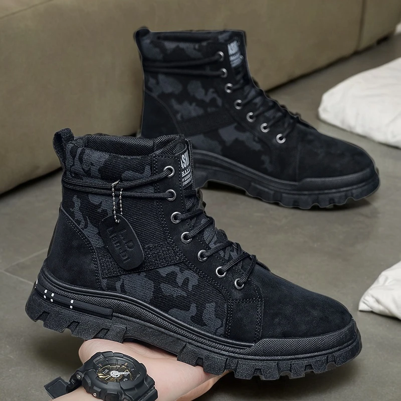 

Мужские высокие кеды на весну 2026: модные холщовые кроссовки больших размеров, универсальные повседневные туфли для мужчин, новые ботинки в британском стиле.