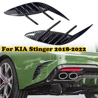 For KIA Stinger 2018-2023 Car Sticker Rear Bumper Side Vent Spoiler Canard Covers Carbon Fiber Look Gloss Black Accessories ABS