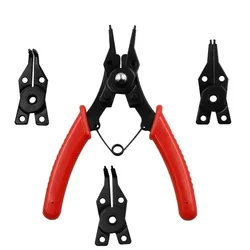 4In1 Circlip Pliers Set Snap Ring Pliers Multi Crimp Removable Plier Head Retaining Crimping Circlip Pliers Hand Tools