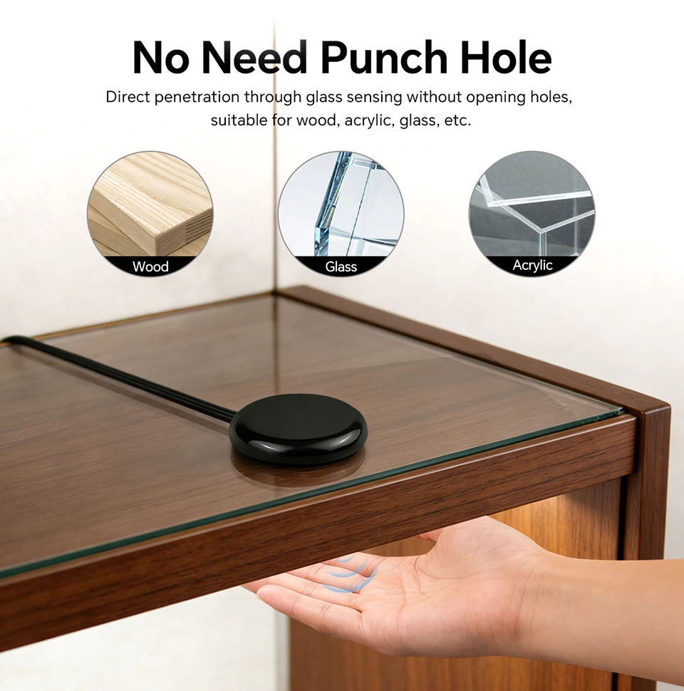 Walnussholz Vitrine unter dem Regal LED-Lichtleiste dimmbar Touch Sensor Lampenband für akustische Wandpaneel Umgebungsdekoration – Detail 9