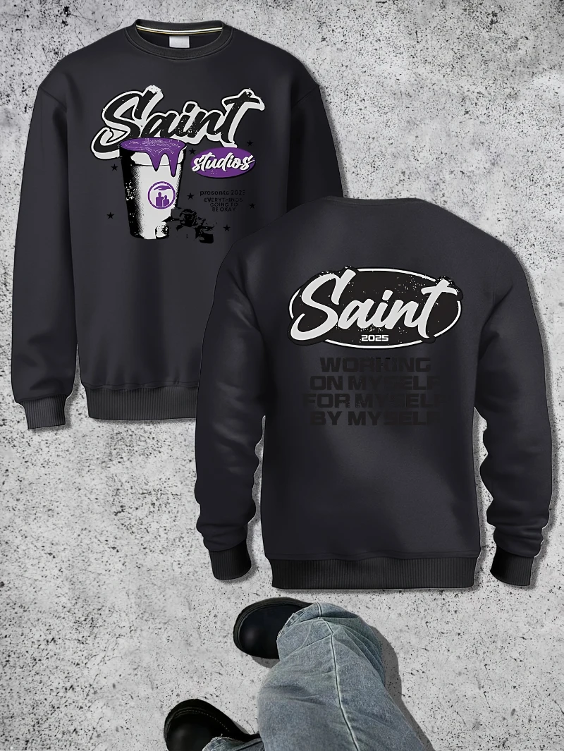 

A Mens High Quality Long Sleeved Fashionable 2025 Autumn and Winter Round-neck Hoodie Is for Both Men and Women Top