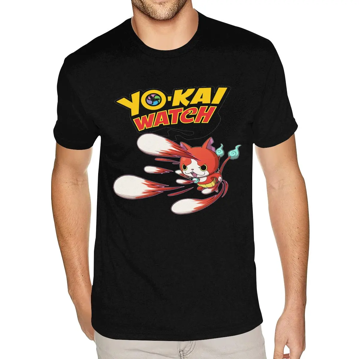 Camisetas Musically Yo Kai Watch, camiseta negra de manga corta para niño de talla grande