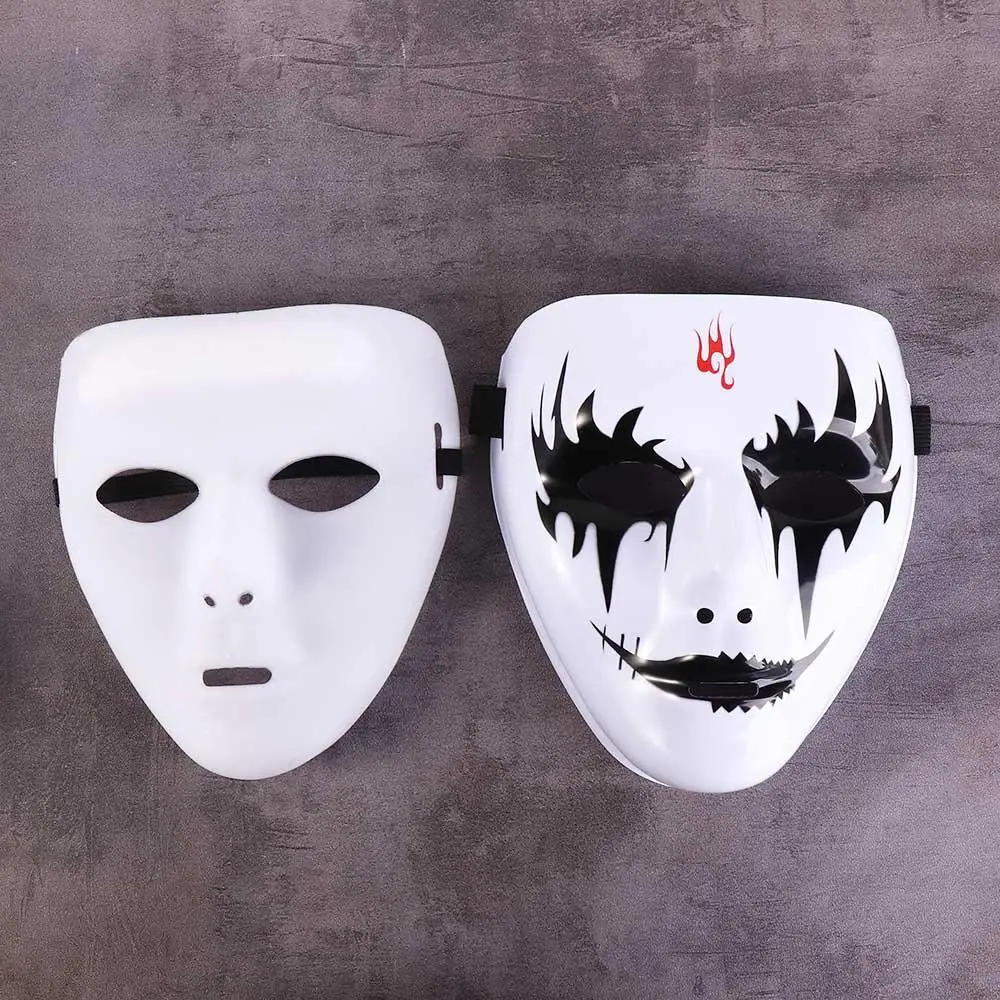 Máscara blanca de Hip Hop para adultos, Cosplay de cara completa para fiesta de niños, máscara de terror, accesorios de Halloween, disfraces