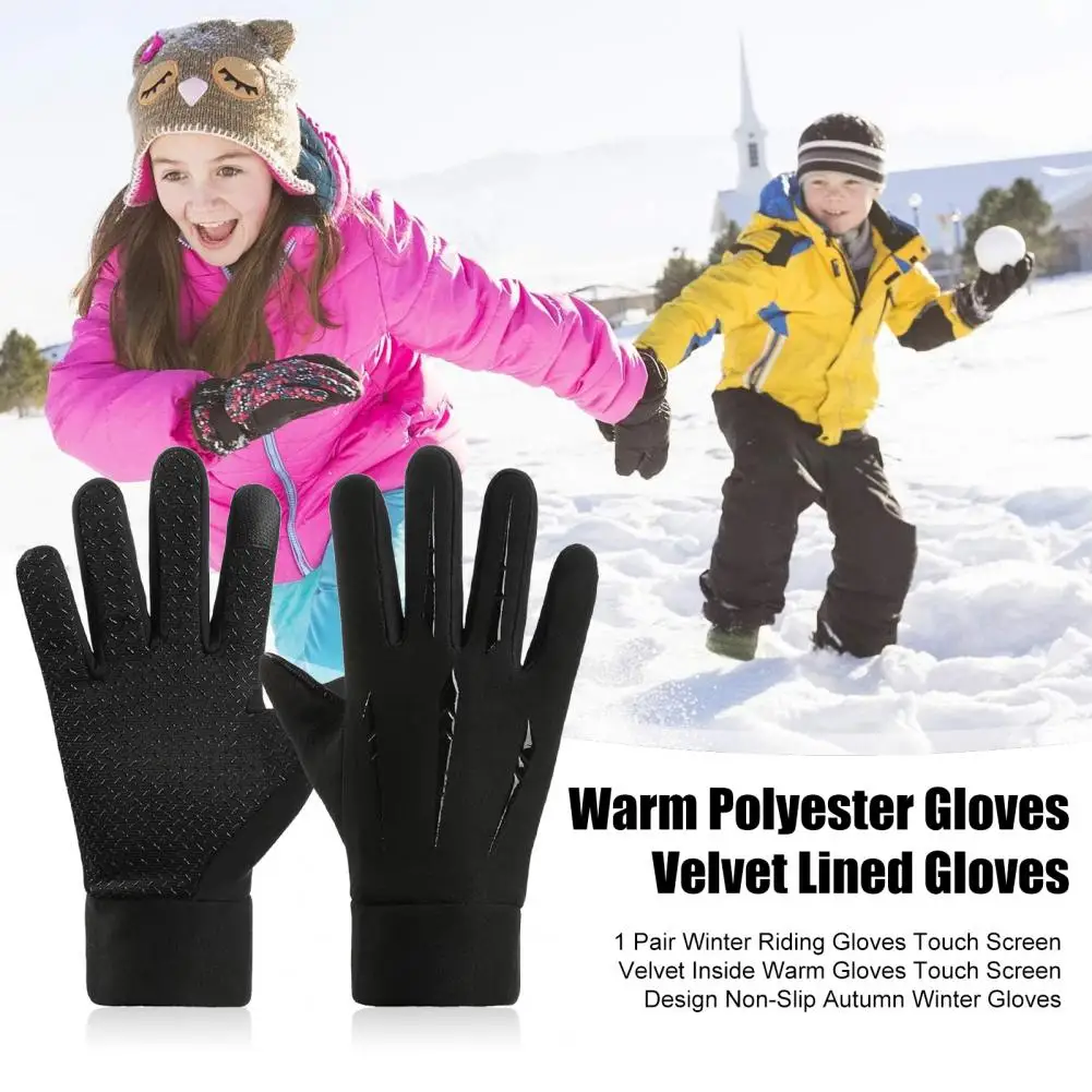 Wear-resistant Gloves Winter Riding Gloves with Touch Screen Velvet Lined Warm Gloves Non-slip Autumn Winter Outdoor for Men