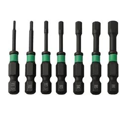 1pc 50mm Length Hex Head Screwdriver Bit 1/4 Hex Shank Magnetic Head Screw Driver H1.5-H6 Nut Driver Hexagon Screwdriver