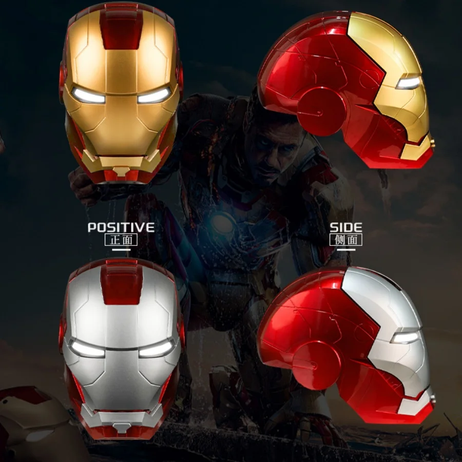 1:1 Iron Man Restoration Helmet 2024 New Movie MK5 Black Gold Helmet Black Silver Touch Glow Adult Children Toys Birthday Gift