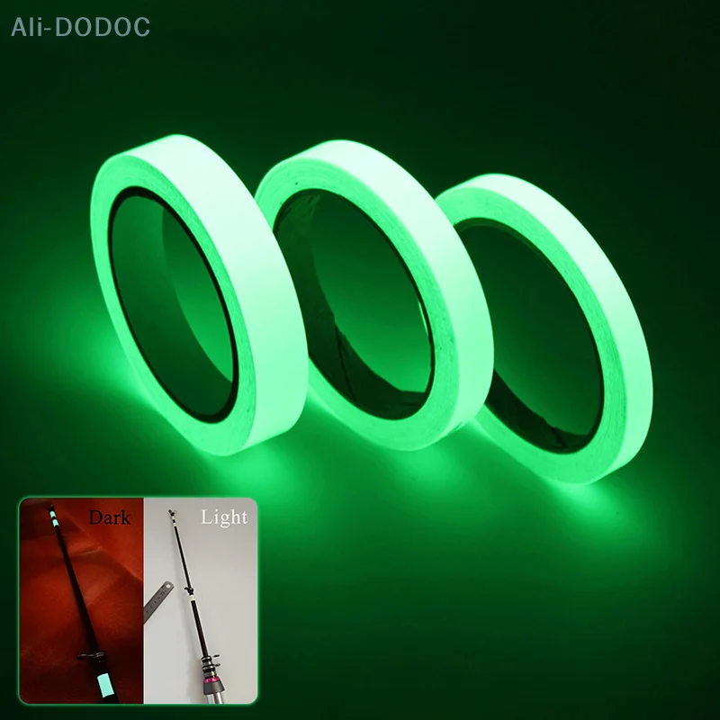 Green Luminous Tape Self Adhesive Glow In The Dark Stickers Stage Decorative Fluorescent Tape Warning Stickers Fishing Tool