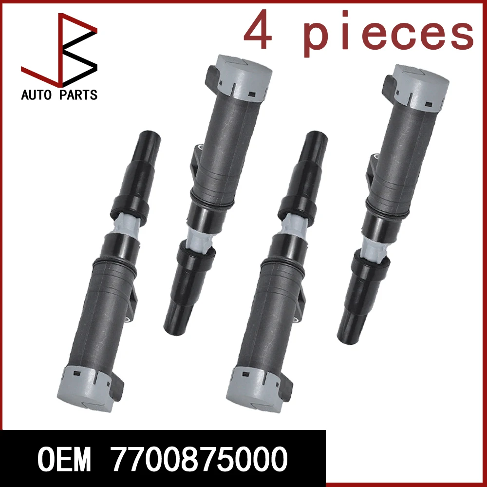 

4 шт. OEM 7700875000 7700107177 7700113357 8200154186 Пакеты катушек зажигания подходят для Nissan Renault Dacia Opel Vauxhall