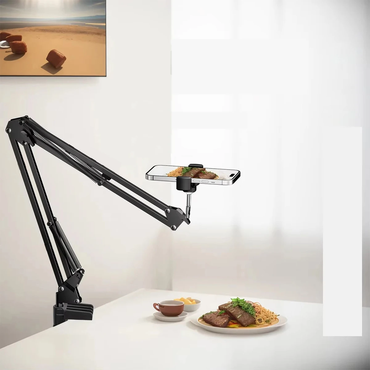 Live standaard mobiele telefoon Professionele bovenverlichting Vaste opnamecamera met instructi-opname Video Selfie Stick