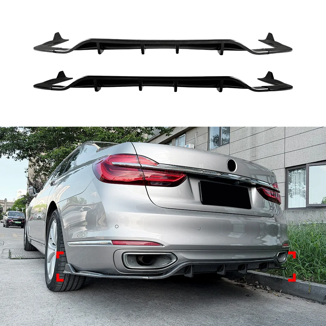 Rear Diffuser Lip Spoiler Small Body Kit For BMW 7 Series G11 G12 Pre‑LCI 2015 2016 2017 2018 Standard Bumper Only