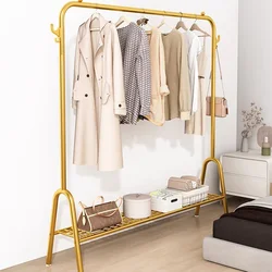 Gold Metal Clothes Rack Minimalist Floor Bedroom Shoe Shelves Clothes Rack Storage Clothing Stendibiancheria Nordic Furniture