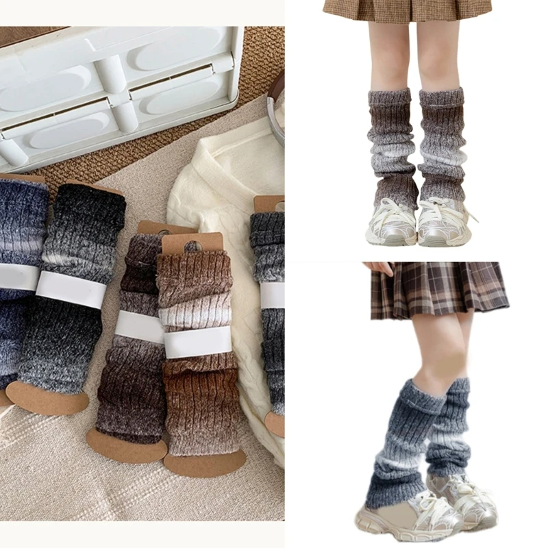 Gradiented Color Leg Warmers for Little Girl Winter Autumn Leggings Fashion Knee Socks Leg Cover Fashion Leg Protectors A2UB