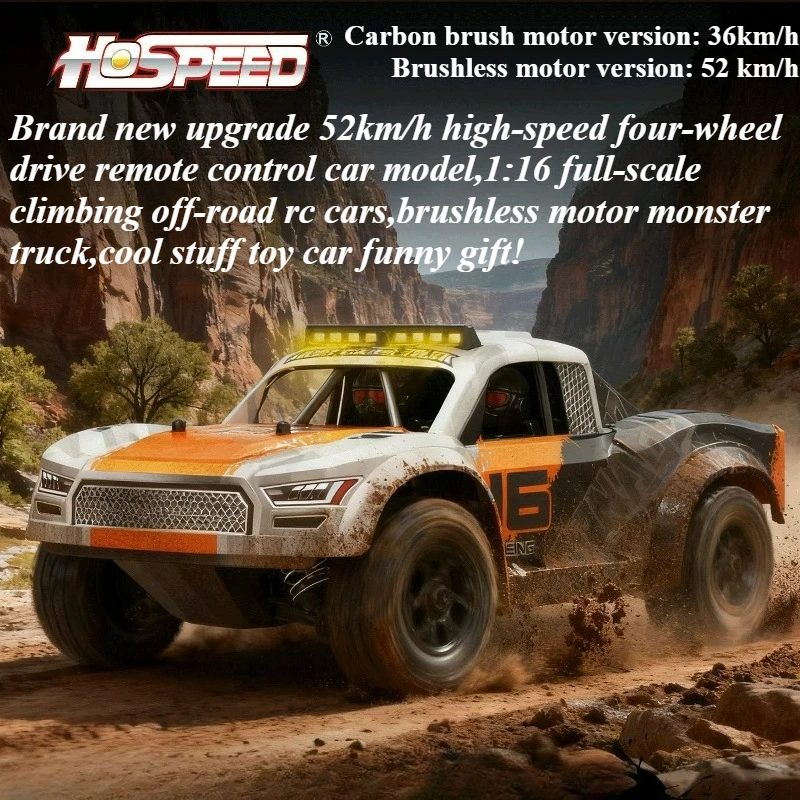 Cool Stuff Funny Gift-52km/h High-speed Rc Truck,Remote Control Car,1:16 Full-scale Off-road Rc Cars,Monster Truck,Toys for Boys