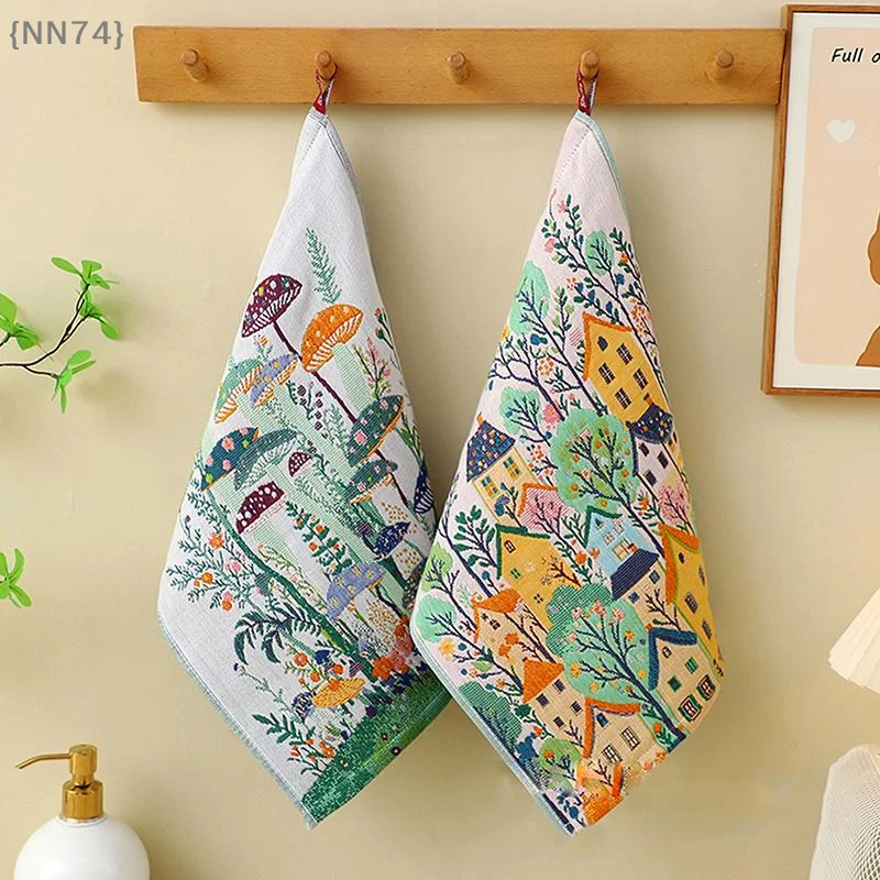 【NN74】34x40cm Large 100% Cotton Gauze Hand Towel - Quick-Dry 4-Layer Decorative Tea Towel for Kitchen Bathroom【W4】