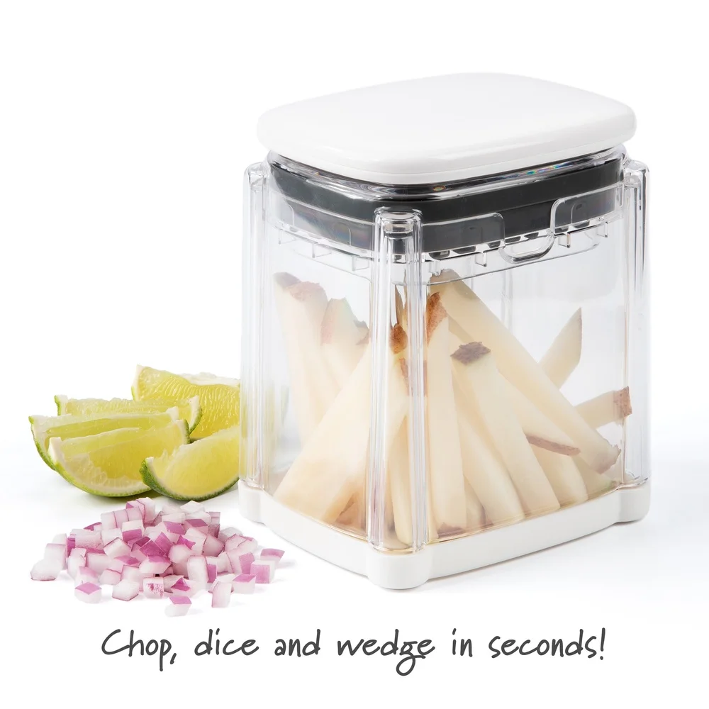 3-in-1 デラックス フライド ポテト カッター 野菜スライサー チョッパー ウェッジ ブレード 取り外し可能なインサート 簡単な掃除 食器洗い機対応 キッチンツール