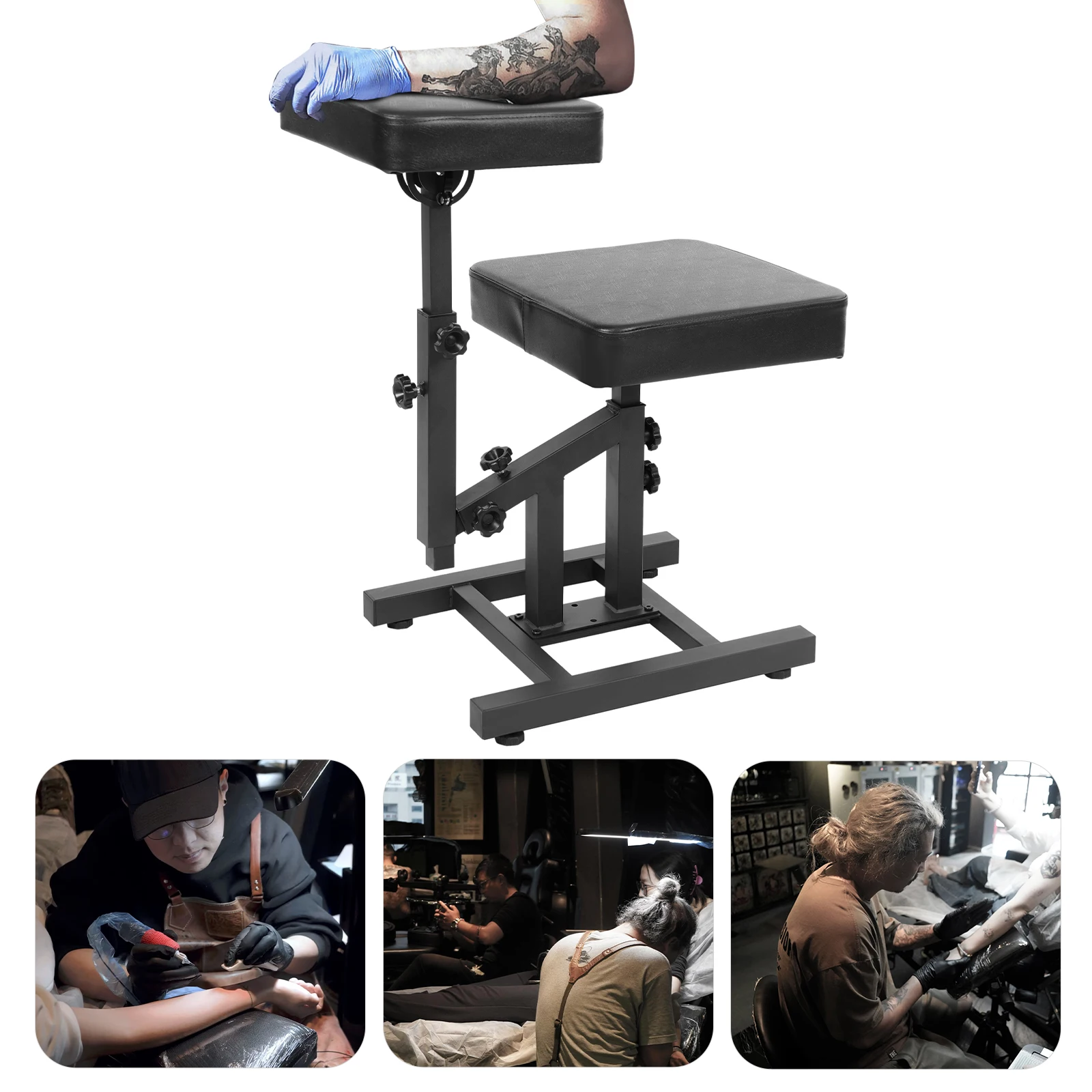 Professional Height Adjustable Tattoo Barber Chair, Multi-Purpose Hair Salon Chair W/ 180° Reclining Backrest (Capacity 220 Lbs)