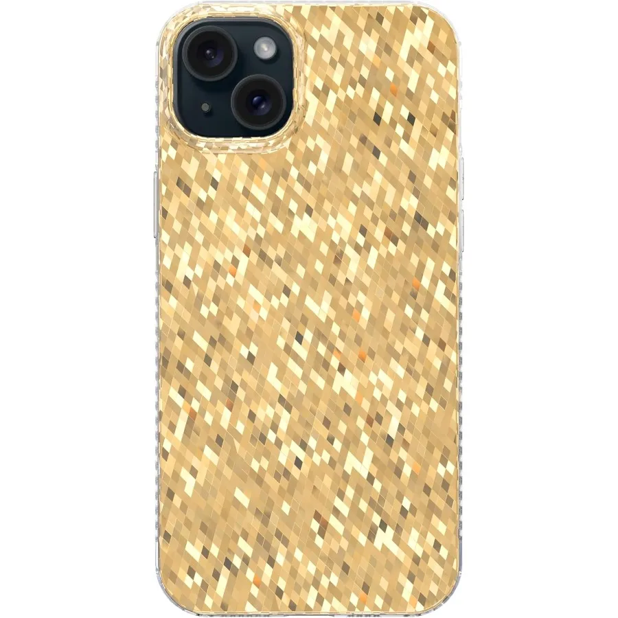 

Champagne Gold Diamond Facet Sparkling Phone Case for iPhone 15 - [Sparkle Glow Finish Luxe Glitter Protection]