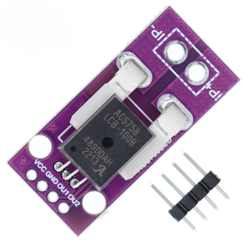 50A 100A Hall Current Sensor Module Linear Analog AC DC 3.3V-5V ACS758 ACS758LCB-050B 100B-PFF-T For Arduino RC Model Connector