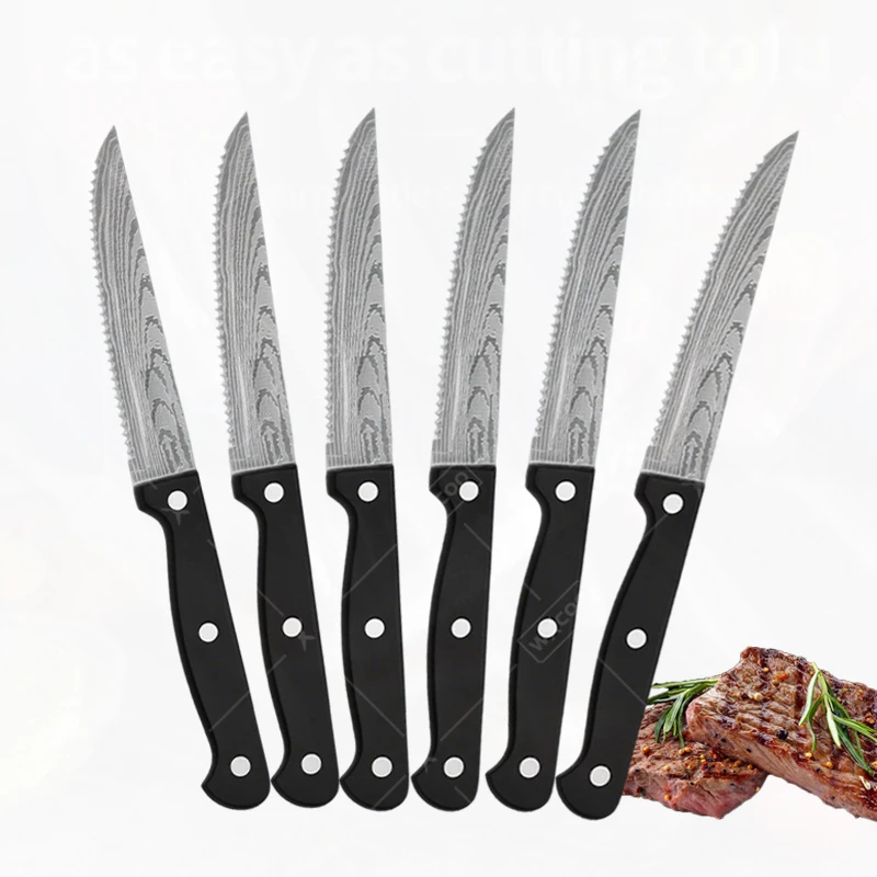 WXCOO Damascus steel Professional Steak Knife Multi-functional Kitchen Knife Barbecue Cooking Tools Beef and Lamb Slicing Knife view 5