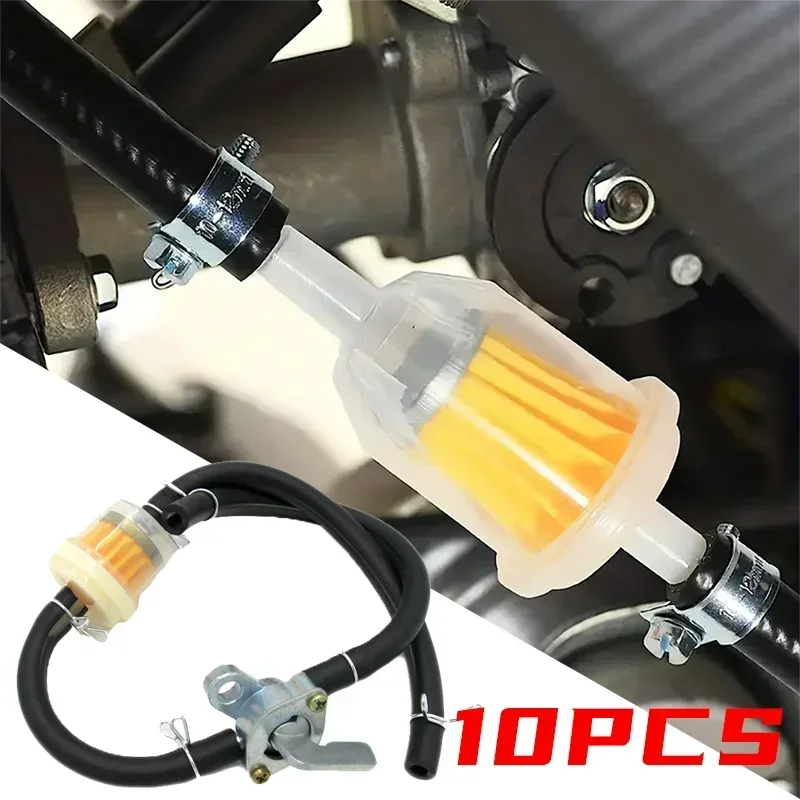 

1-10 шт. Мотоциклетный масляный фильтр, встроенный топливный фильтр, бензиновый фильтр для скутера, мопеда, кроссового мотоцикла, квадроцикла