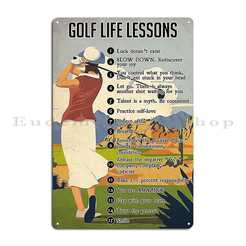 Golf Life Lessons Luck Doesn T Exist Poster Metal Plaque Poster Printing Wall Cave Painting Create Rusty Tin Sign Poster