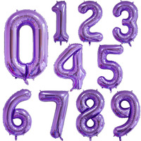 1Pcs 32inch Purple Number Balloon 0 1 2 3 4 5 6 7 8 9 Number Ballons Baby Shower Birthday Party Wedding Anniversary Decorations