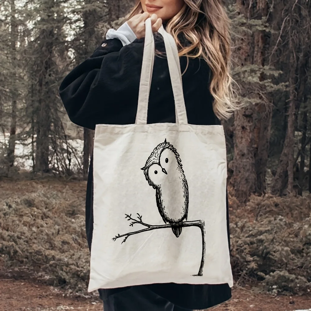 1pc Minimalist Illustration Canvas Tote Bag | Polyester Canvas, Stylish Shopping Bag for Daily Use, Commuting, and Travel, Ideal