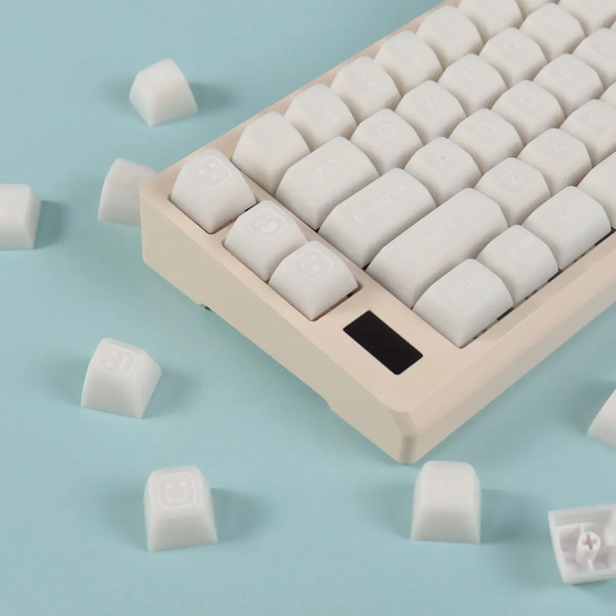 White marble/sapphire/emerald/Klein blue 142-key mechanical keyboard keycap PBT two-color molding