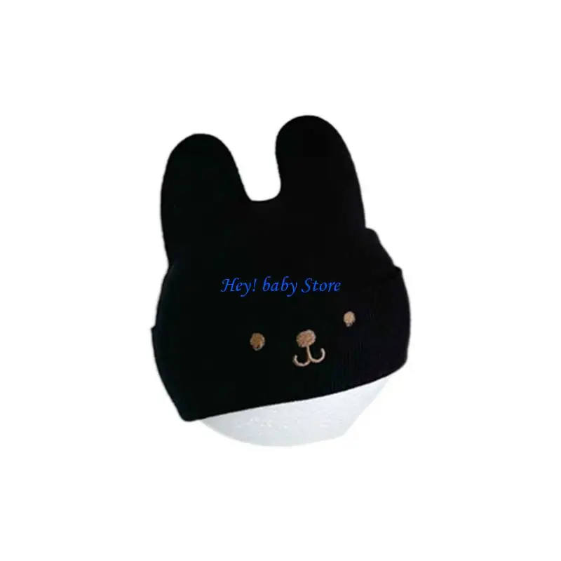 

Q1FE милые вязаные шапки с вышивкой из мультфильма, стильная однотонная шапка для мальчиков и девочек, теплые зимние шапки для