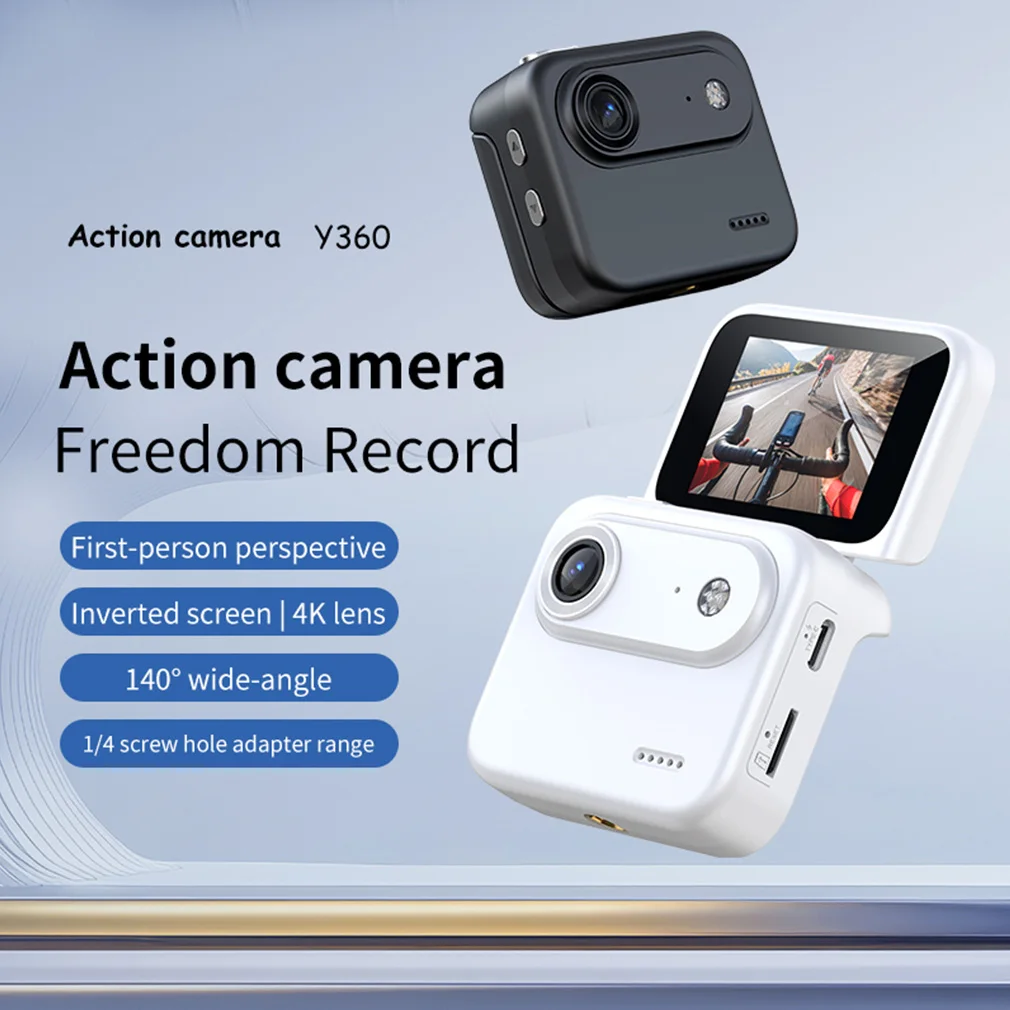 

Y360 Mini 4K Ultra HD Action Camera With Flip Screen Recording VLOG-Ready Image Stabilization 143°Wide-Angle Lens Cycling Camera