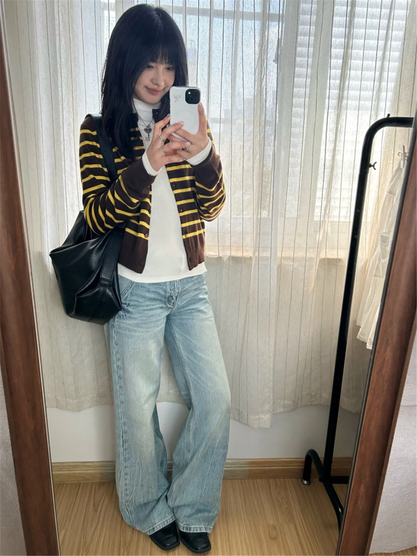 

Tall Women's Extended Length Straight Leg Jeans Light Blue Wide Leg Pants Loose Fit Slimming Design Spring Casual Cotton