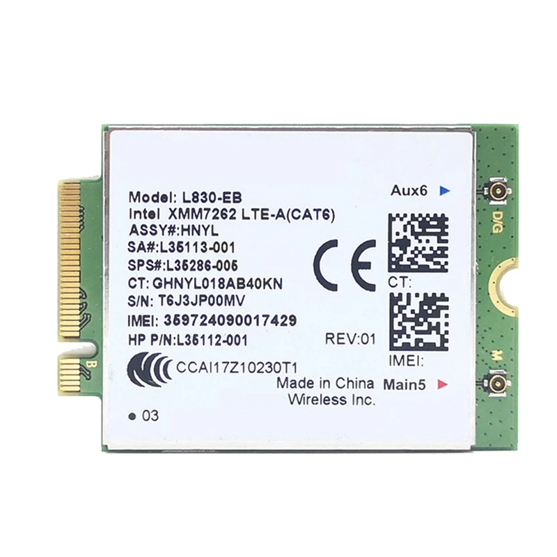 

For HP L830-EB WIFI Card 4G LTE L830 L35286-005 7262 LTE Module Cat6 300Mbps For HP 640 650 G5 840 846 850 G6 X360 830