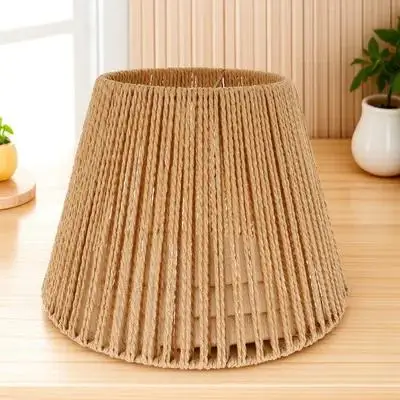 

Vintage Rattan Lamp Shade Boho Wicker Woven Pendant Light Cover for Table Floor Wall Lamp Replacement Decorative Lighting